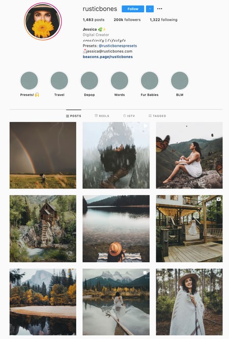 Vintage Instagram Theme Example