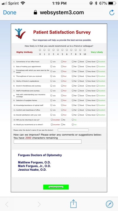 patient satisfaction survey