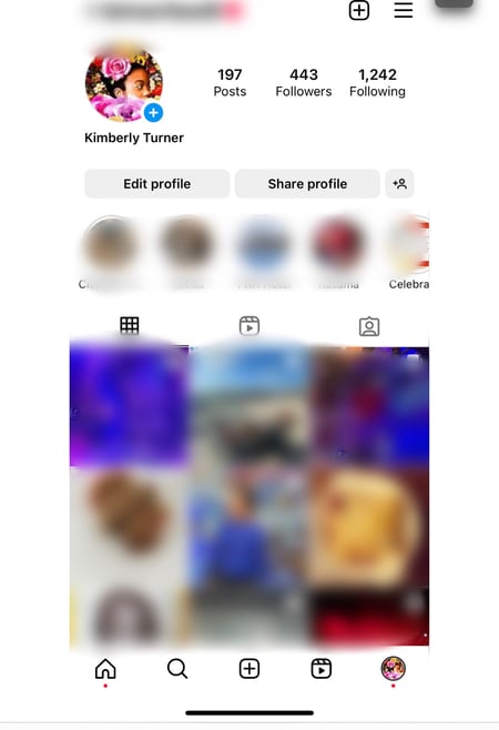 Instagram profile example