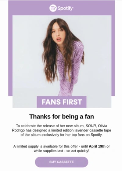 best email marketing campaign examples: spotify