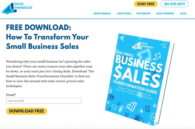 The Sales Evangelist ebook lead magnet