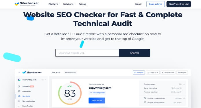 Paid SEO tools: Sitechecker