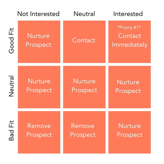 Sales matrix for prioritizing prospects