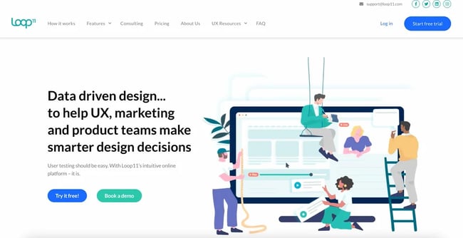 ux tools: loop11 homepage 