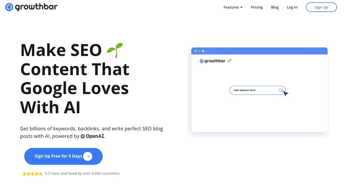 paid seo tool: GrowthBar