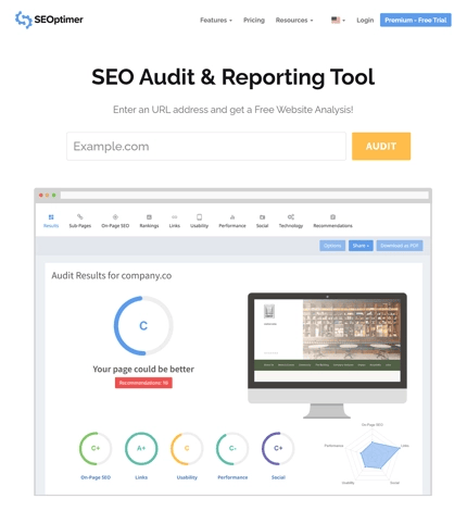 paid seo tool: seoptimer